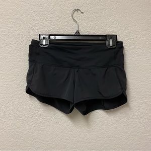 Lululemon Run Speed Short with Block It Pocket in Black, Size 2